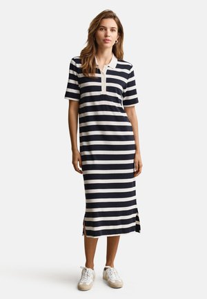 GANT STRIPED DRESS - Džersejové šaty - evening blue