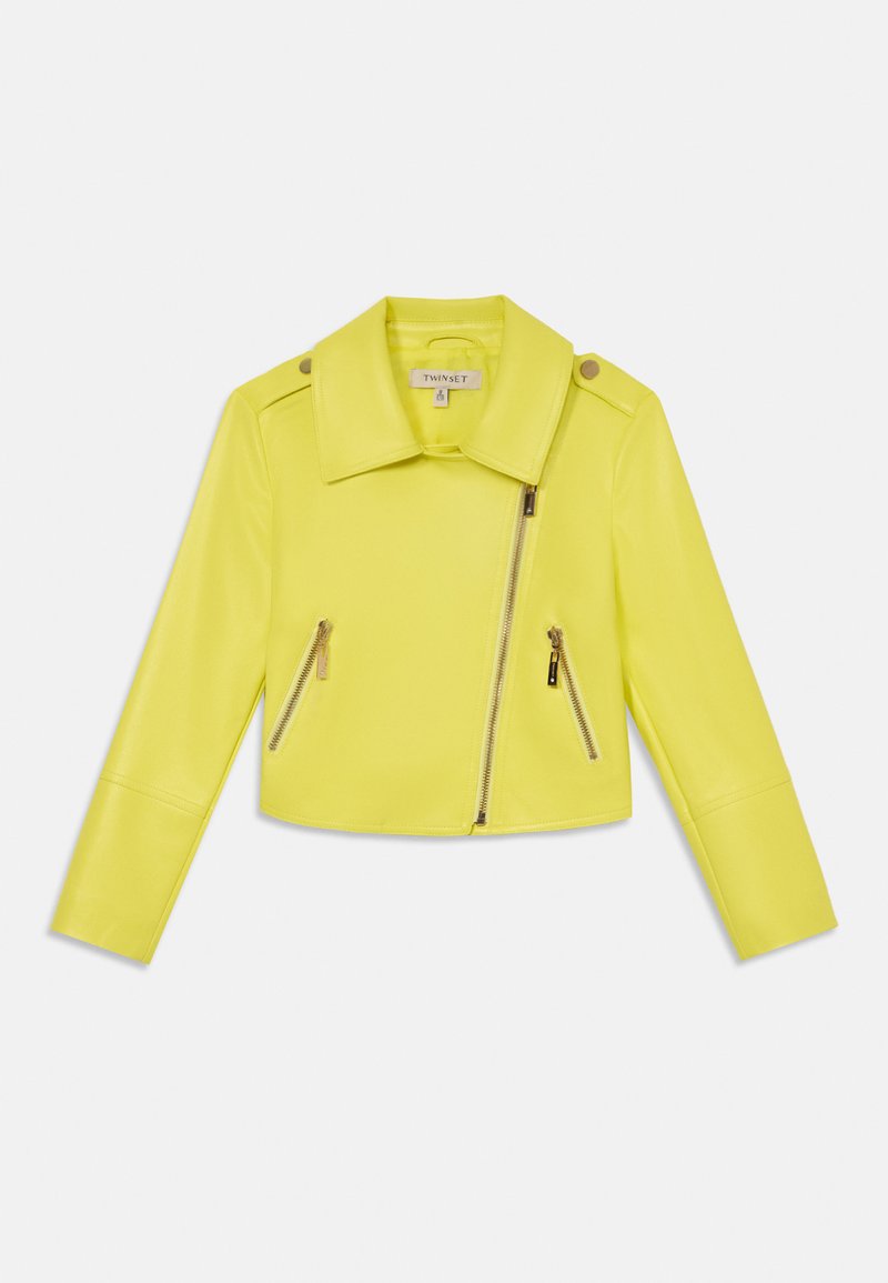 TWINSET Imitatieleren jas geel TWINSET Imitatieleren jas geel