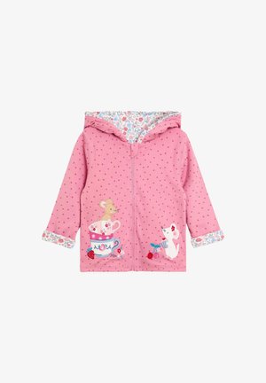 REGULAR FIT - APPLIQUÉ REVERSIBLE - Majica s kapuljačom i patentnim zatvaračem - pink