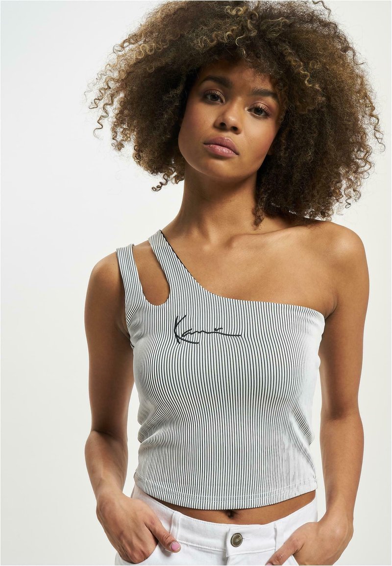 Karl Kani - SMALL SIGNATURE ONE SHOULDER  - Viršus - white black, Padidinti