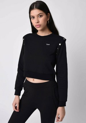 COL ROND BOUTON - Felpa - noir