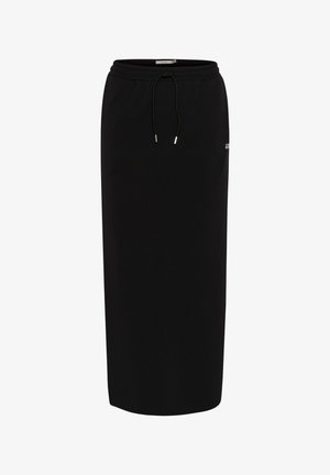 Must mustaline muströös, mida iseloomustab pehme kangas, elastne vöökoht koos kinnise paelaga ja tagasihoidlik logo detail külgedel.