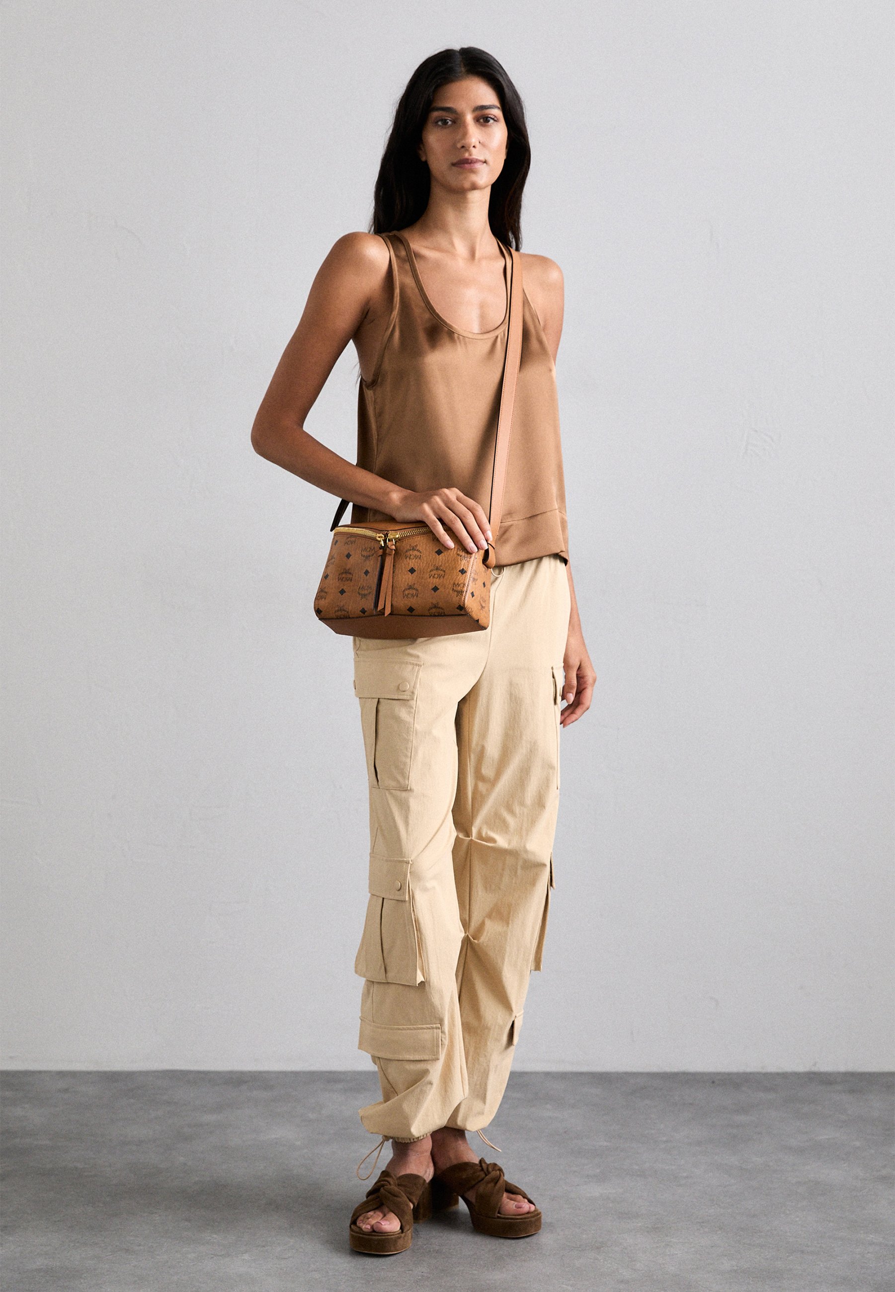 MCM DIAMANT MIX SHOULDER - Cross body bag - cognac - Zalando.co.uk