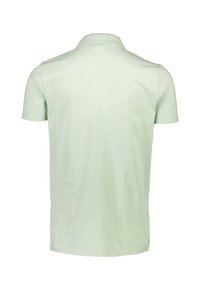 Ljusgrön polo med klassisk krage, korta ärmar och slät textur. Enfärgad design utan synliga mönster eller detaljer.