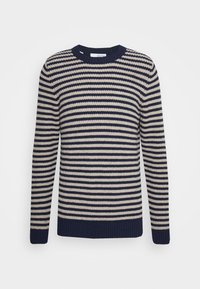 SLHDAVIS CREW NECK  - Camisola - navy blazer/cloud dancer