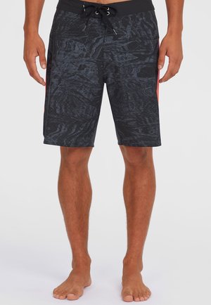 Badeshorts - black pink orange panel