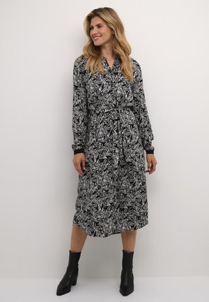 BPWILLA BUTTONS - Shirt dress - ant white/black flower