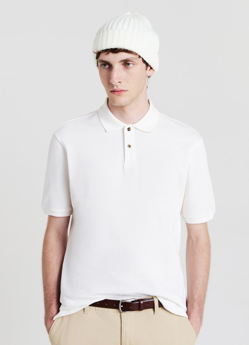 Calliope WAFFLE - Poloshirt - bianco lana