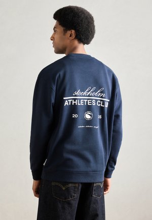 CREW NECK PRINT RELAXED FIT - Sweatshirt - navy teal