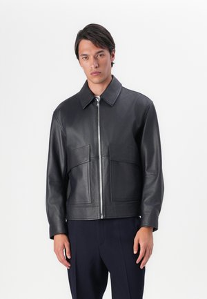 MELANCHI - Leather jacket - dark blue
