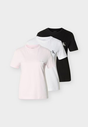 MONOLOGO TEE 3 PACK - Βασικό μπλουζάκι - black/bright white/cradle pink