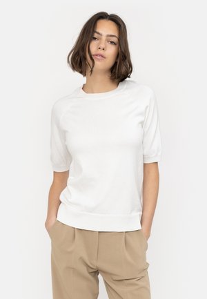 MARLA SS O-NECK - Striktrøje - snow white/off white