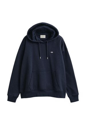 GANT, SHIELD HOODIE - Jersey con capucha - evening blue