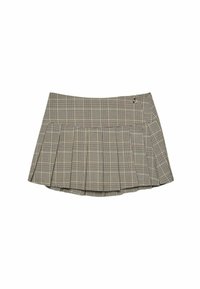 CHECK BOX PLEAT - Jupe trapèze - dark brown