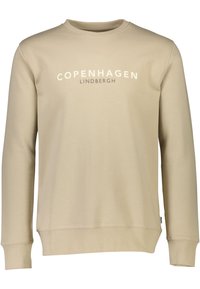 Felpa beige realizzata in morbido cotone, con scollatura rotonda e maniche lunghe. Logo "COPENAGHEN" stampato in bianco sulla parte anteriore.