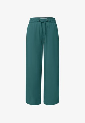 Street One, HIGH WAIST WIDE LEG HOSE IM LOOSE FIT - Bukser - mediterra green