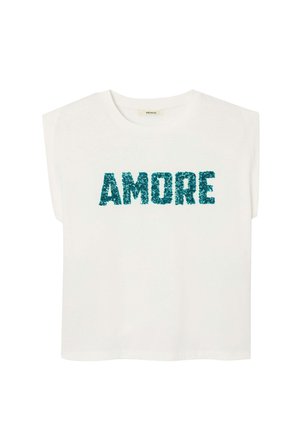 Promod, T-SHIRT À MESSAGE AMORE - T-shirt imprimé - imprimé écru