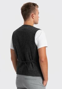 Ombre CHECKED WITH COLLAR - Chaleco de traje - graphite