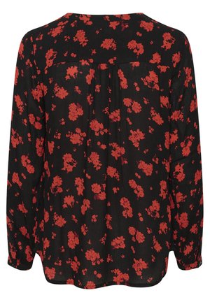 Kaffe, KAAMBER PRINTED VNECK - Pusero - black red flower print