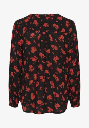 Kaffe, KAAMBER PRINTED VNECK - Pusero - black red flower print