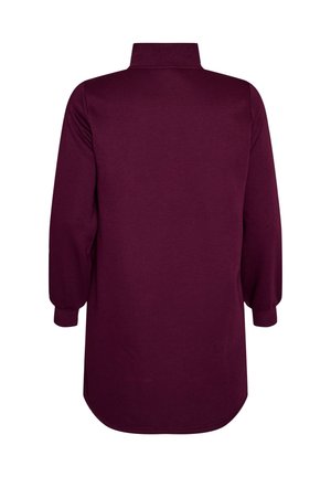 Zizzi, SWEATKLEID MIT HOHEM RIPPKRAGEN UND REISSVERSCHLUSS - Sweat Dress - lila
