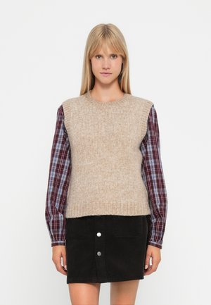 JDYMALONE O NECK VEST - Pullover - greige