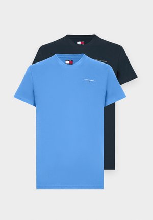 Tommy Jeans, 2-PACK LINEAR LOGO SLIM JERSEY T-SHIRTS - Základné tričko - blue twilight/dark night navy
