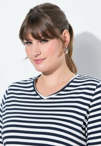 Ulla Popken 2 PACK STRIPED   - Triko s potiskem - marine