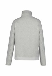 Light gray high-collar jacket with long sleeves, shown from the back on a plain white background.