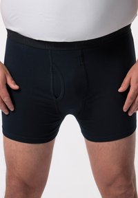 Boxer briefs neri in cotone con design aderente, caratterizzati da una vita elasticizzata con logo del marchio e un'apertura sul davanti funzionale. Tessuto liscio.