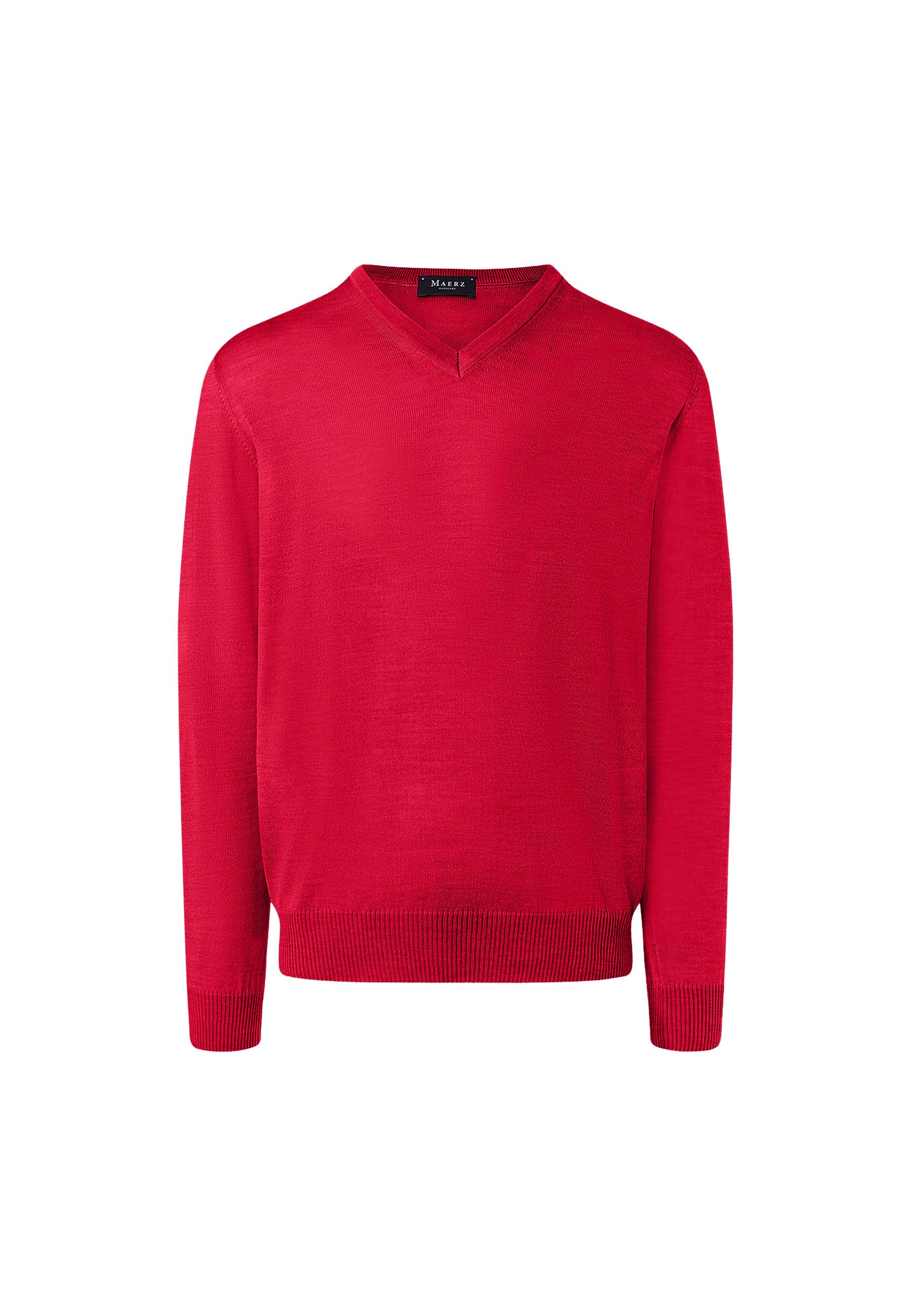 MAERZ Muenchen LINE V-AUSSCHNITT Strickpullover flash red/rot