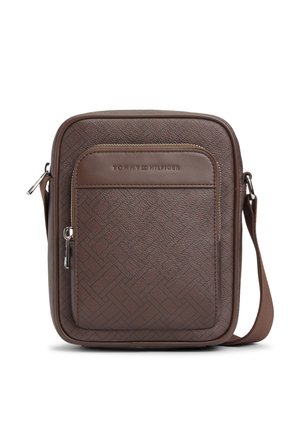 FLAG MONOGRAM MINI REPORTER - Umhängetasche - coffee bean