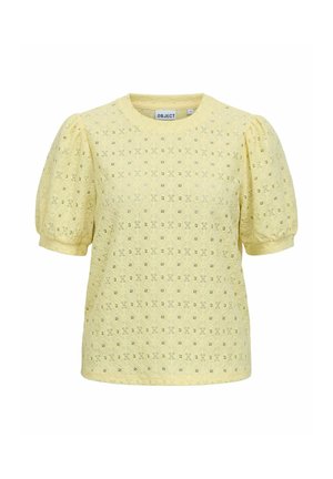 Object, OBJLAILA S/S RE TOP NOOS - Camicetta - pastel yellow