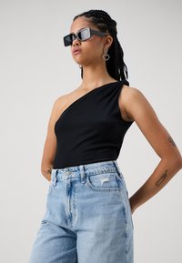 Abercrombie & Fitch VARIGATED KNOTTED TANK - Top - black beauty
