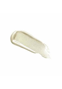 Colore beige cremoso e iridescente con una superficie liscia, caratterizzato da un leggero luccichio e un'applicazione fluida.