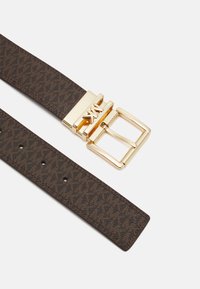 MICHAEL Michael Kors LOGO REVERSIBLE BELT - Cinto - brown/lavender mist/gold-coloured