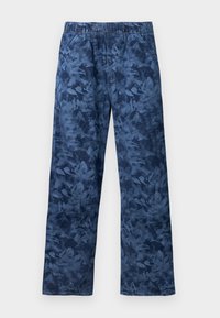 EASY HORSESHOE LASER FLORAL - Traperice opuštenog kroja - navy