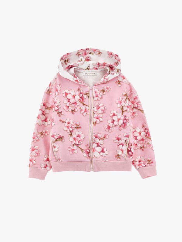 APERTA CON CAPPUCCI FLOWERS - Zip-up sweatshirt - rosa fairytale