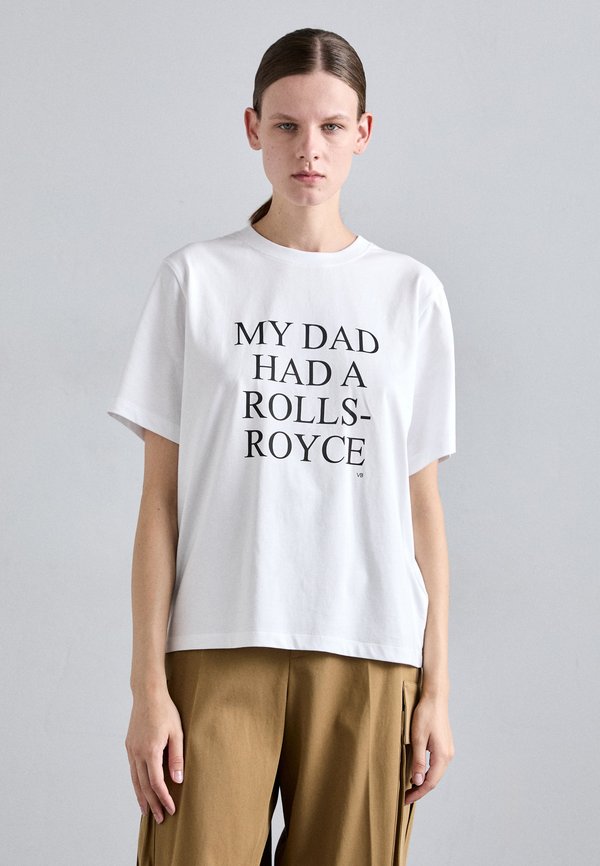 SLOGAN TEE MY DAD HAD A ROLLS ROYCE - Print T-shirt