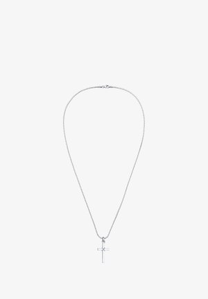 Zilveren ketting met een eenvoudige, strakke kruisvormige hanger. De ketting heeft een fijne structuur en een veilige sluiting. Ontworpen voor dagelijks gebruik.