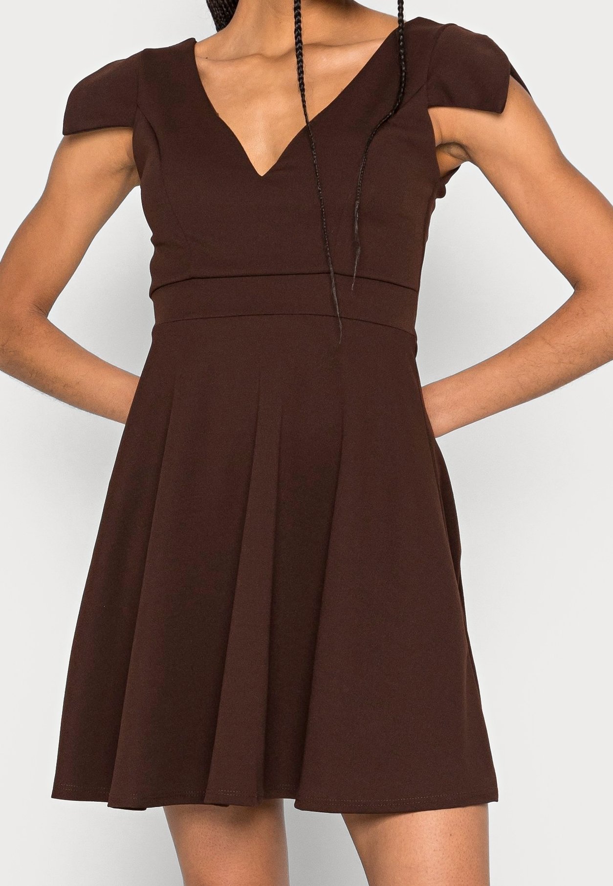 dark brown skater dress Brown Skater Midi Dress main image 0
