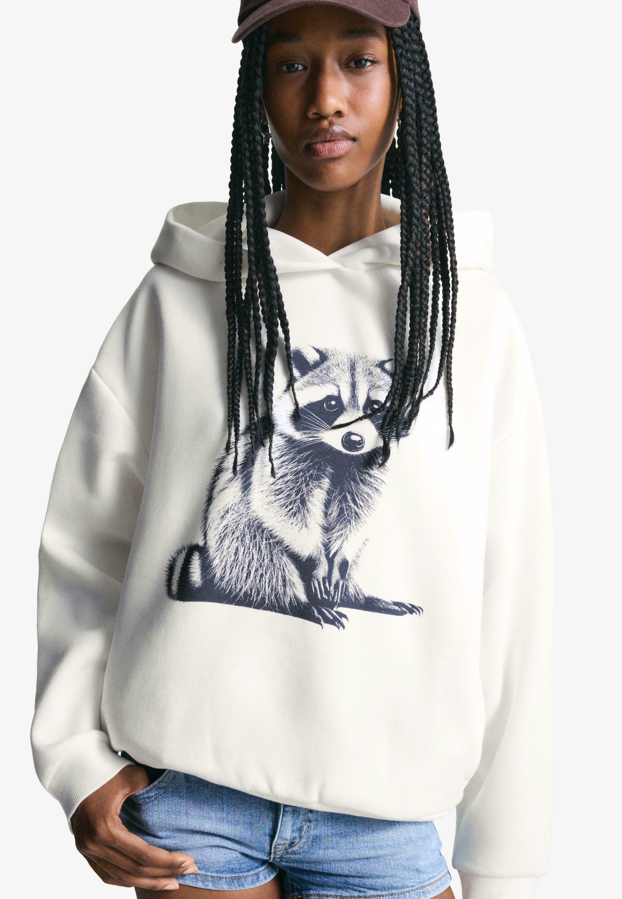 Bershka Sweat à capuche beige