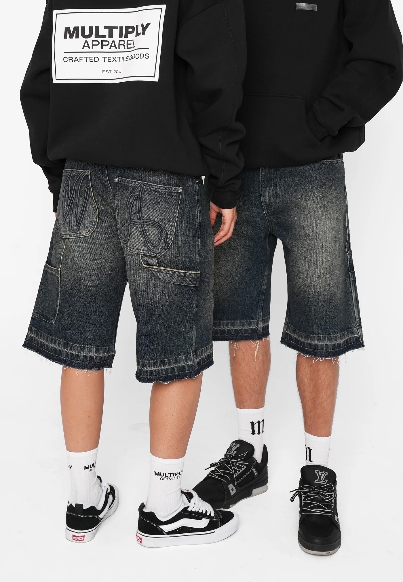 Multiply Apparel BAGGY JORKS - Jeansshort - dark vintage/blauw
