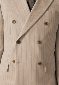 REGULAR FIT - STRIPED DOUBLE BREASTED - Anzugsakko - neutral