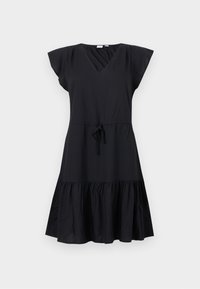 TIE WAIST MINI - Freizeitkleid - black