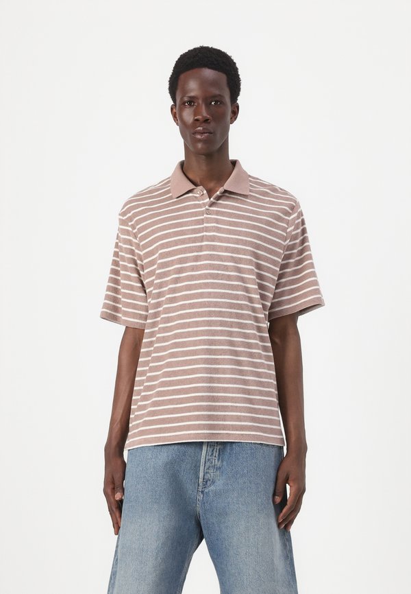 JORGEN STRIPED  - Polo shirt - mocha meringue