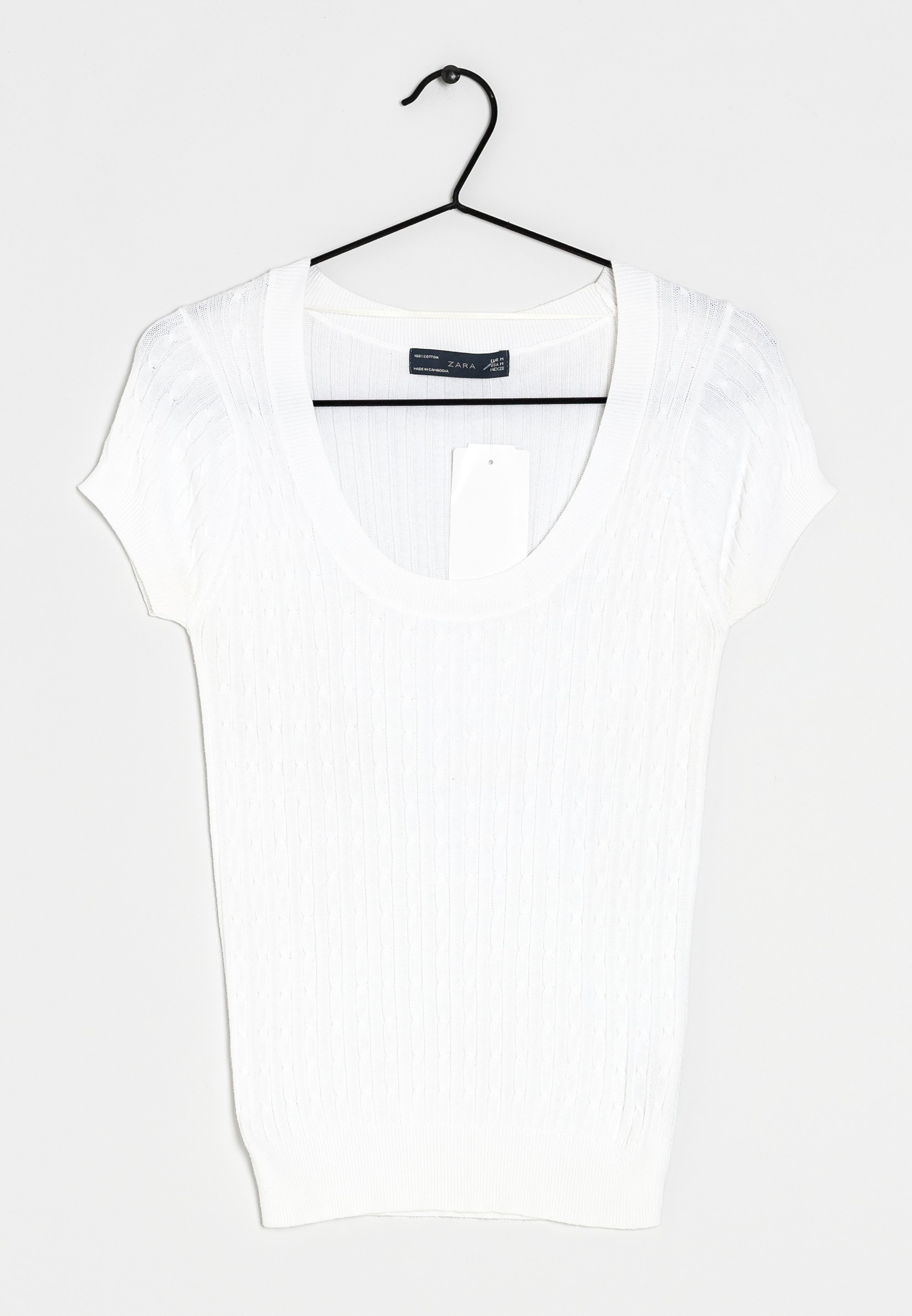 Zara T-shirt basic white/wit (Pre-owned)