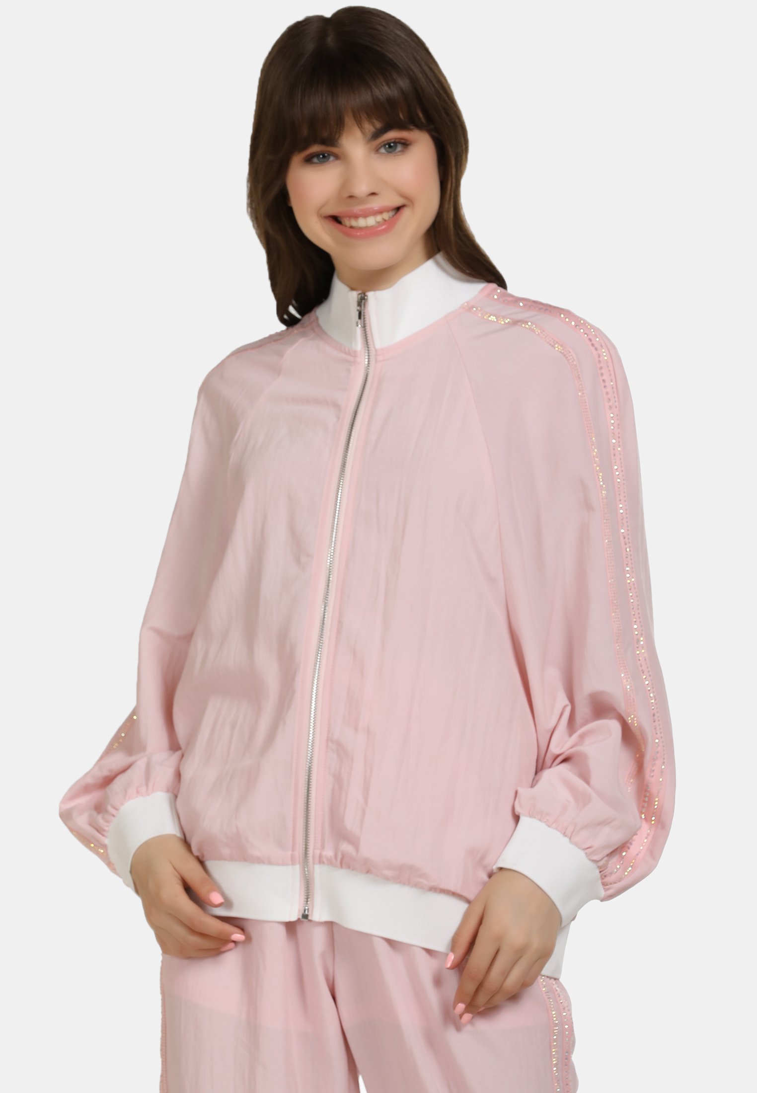 pink satin baseball jacket
