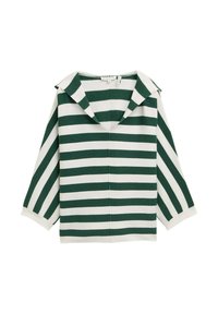 Sweat à capuche - green melange block stripe