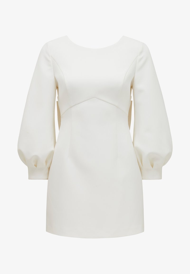 forever new bow back mini dress in ivory Forever New Bow Front Mini Dress, White